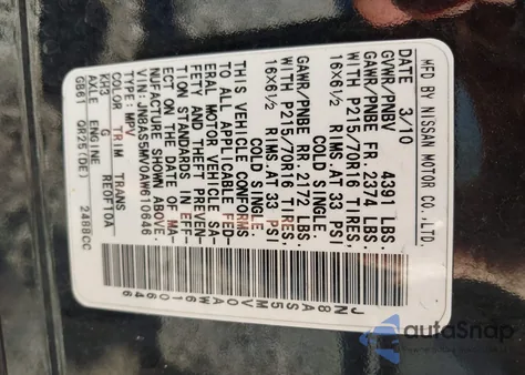 2010 Nissan Rogue S from USA, damaged, VIN JN8AS5MV0AW610646